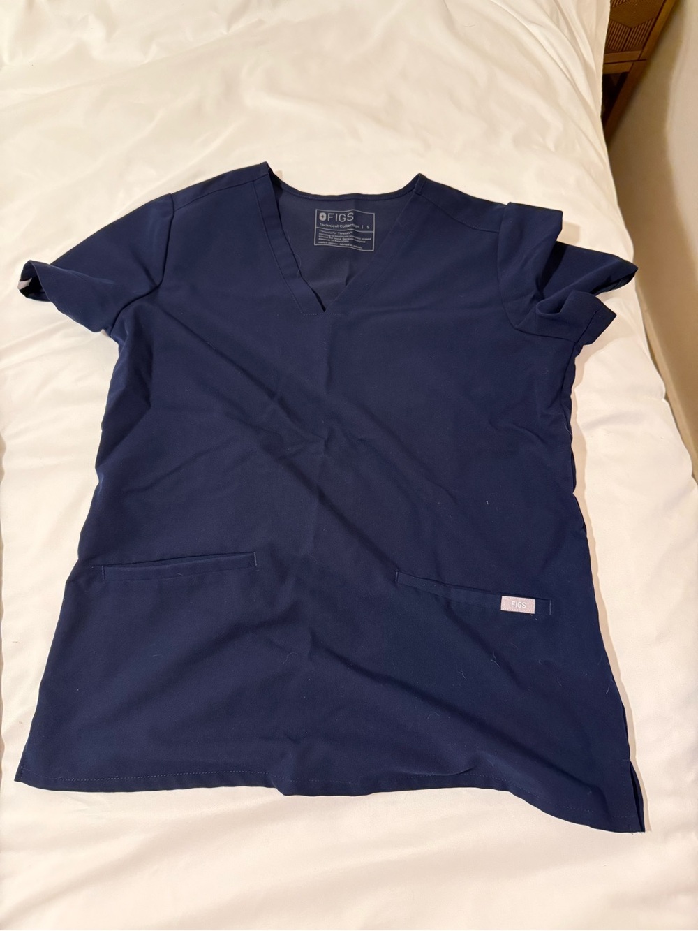 FIGS Women's Navy V-Neck Short Sleeve Scrub Top